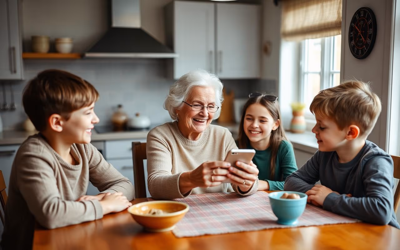 Grandkids teaching us how to use emojis